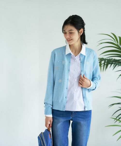 CARA O CRUZ / キャラ・オ・クルス カーディガン・ボレロ | 雪柄ニットカーディガン【ZEGNA BARUFFA】 | 詳細9