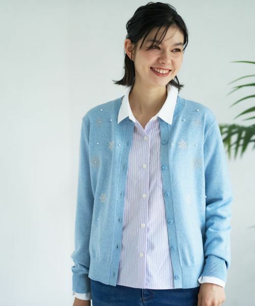 CARA O CRUZ / キャラ・オ・クルス カーディガン・ボレロ | 【質感のいい】雪柄ニットカーディガン【ZEGNA BARUFFA】 | 詳細11