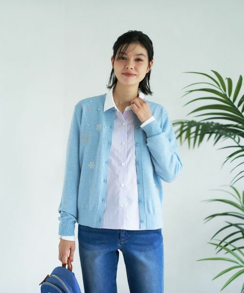 CARA O CRUZ / キャラ・オ・クルス カーディガン・ボレロ | 【質感のいい】雪柄ニットカーディガン【ZEGNA BARUFFA】 | 詳細12