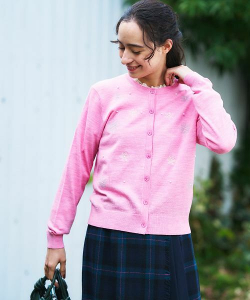 CARA O CRUZ / キャラ・オ・クルス カーディガン・ボレロ | 【質感のいい】雪柄ニットカーディガン【ZEGNA BARUFFA】 | 詳細3