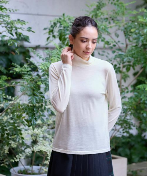 CARA O CRUZ/キャラ・オ・クルス タートルネックカットソー アイボリー 11(L)