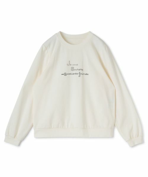 CARA O CRUZ/キャラ・オ・クルス 刺繍クルーネックカットソー【CoC by CARA O CRUZ】 アイボリー 9(M)