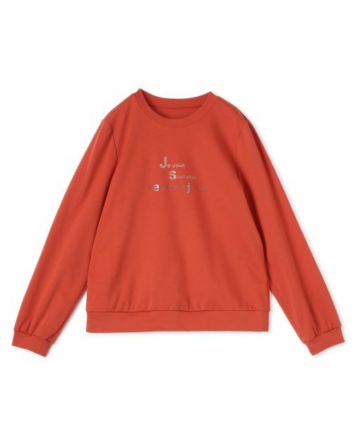 CARA O CRUZ/キャラ・オ・クルス 刺繍クルーネックカットソー【CoC by CARA O CRUZ】 レンガ系 9(M)