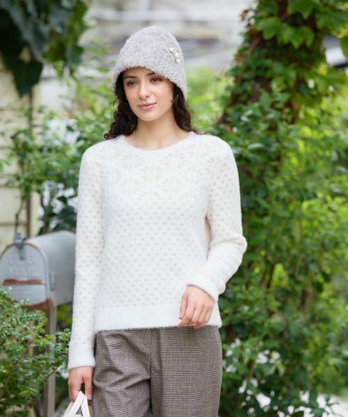 CARA O CRUZ / キャラ・オ・クルス ニット・セーター | スノーフレーク柄シャギーニット | 詳細11