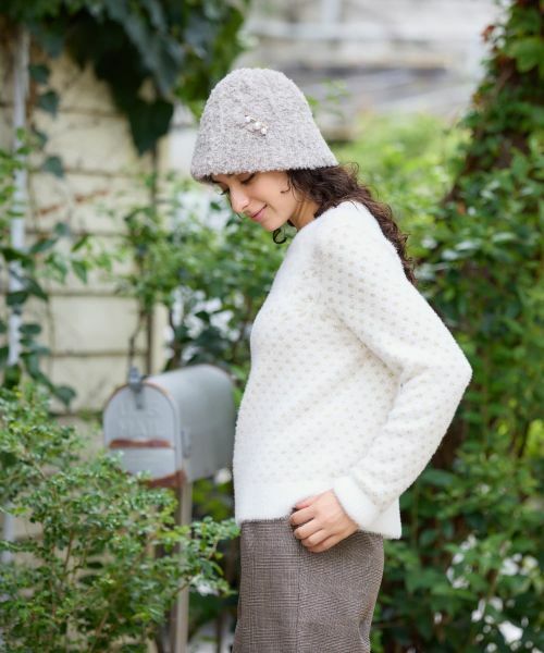 CARA O CRUZ / キャラ・オ・クルス ニット・セーター | スノーフレーク柄シャギーニット | 詳細12
