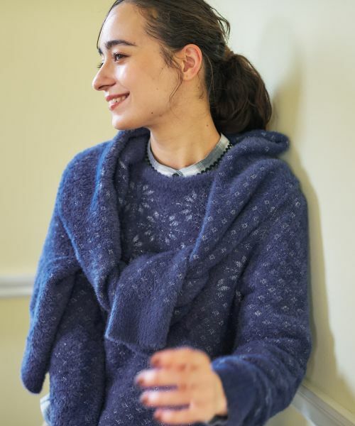 CARA O CRUZ / キャラ・オ・クルス ニット・セーター | スノーフレーク柄シャギーニット | 詳細7