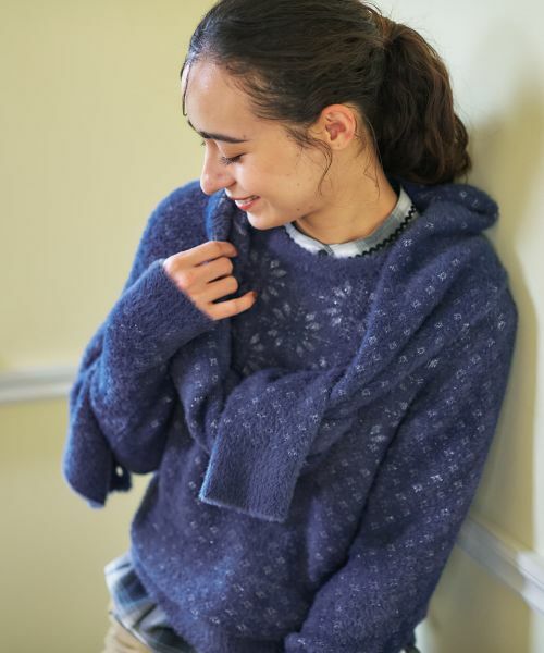 CARA O CRUZ / キャラ・オ・クルス ニット・セーター | スノーフレーク柄シャギーニット | 詳細8