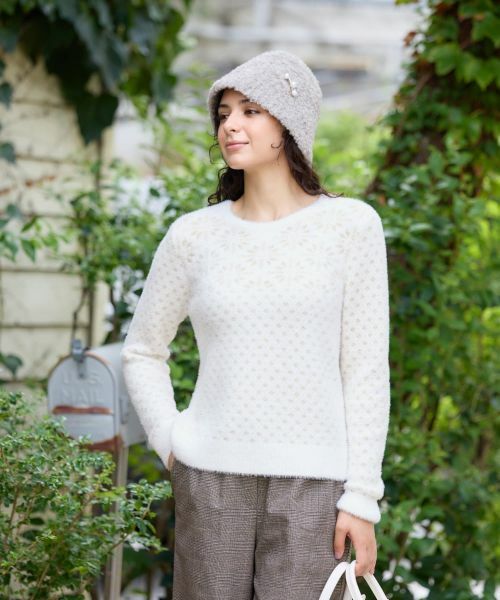 CARA O CRUZ / キャラ・オ・クルス ニット・セーター | スノーフレーク柄シャギーニット | 詳細9