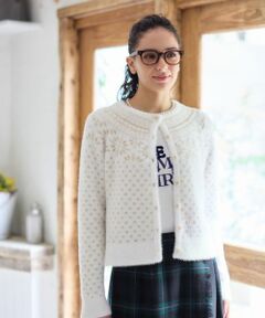 CARA O CRUZ / キャラ・オ・クルス カーディガン・ボレロ | スノーフレーク柄シャギーカーディガン