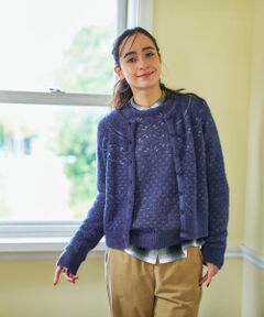 CARA O CRUZ / キャラ・オ・クルス カーディガン・ボレロ | スノーフレーク柄シャギーカーディガン