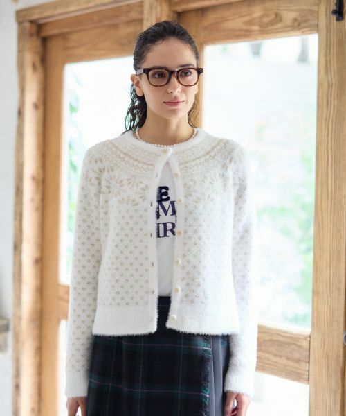 CARA O CRUZ / キャラ・オ・クルス カーディガン・ボレロ | スノーフレーク柄シャギーカーディガン | 詳細23