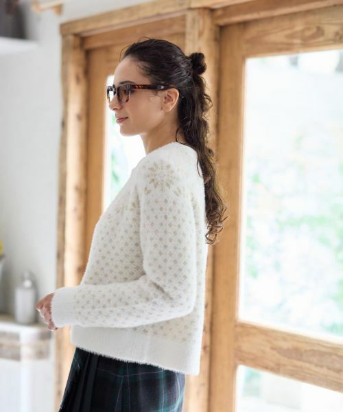 CARA O CRUZ / キャラ・オ・クルス カーディガン・ボレロ | スノーフレーク柄シャギーカーディガン | 詳細24