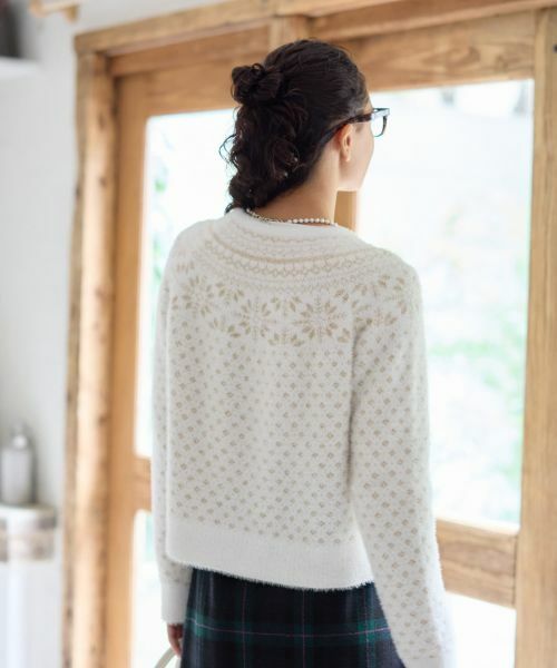 CARA O CRUZ / キャラ・オ・クルス カーディガン・ボレロ | スノーフレーク柄シャギーカーディガン | 詳細25