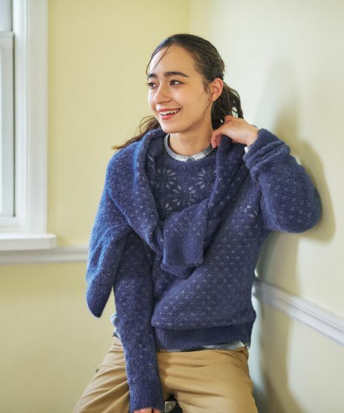 CARA O CRUZ / キャラ・オ・クルス カーディガン・ボレロ | スノーフレーク柄シャギーカーディガン | 詳細6