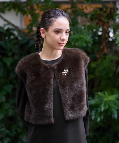 CARA O CRUZ / キャラ・オ・クルス テーラードジャケット | フェイクファーベスト | 詳細2