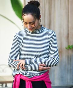 CARA O CRUZ / キャラ・オ・クルス カットソー | ハイネックボーダーカットソー【CoC by CARA O CRUZ】