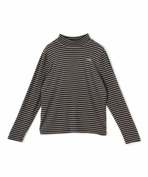 CARA O CRUZ/キャラ・オ・クルス ハイネックボーダーカットソー【CoC by CARA O CRUZ】 ブラック 9(M)