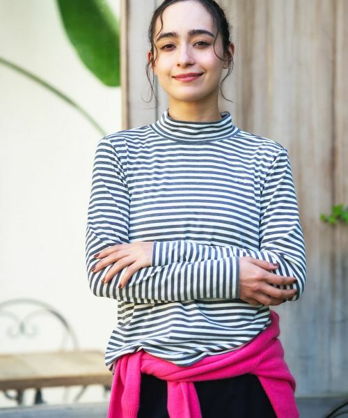 CARA O CRUZ / キャラ・オ・クルス カットソー | ハイネックボーダーカットソー【CoC by CARA O CRUZ】 | 詳細1