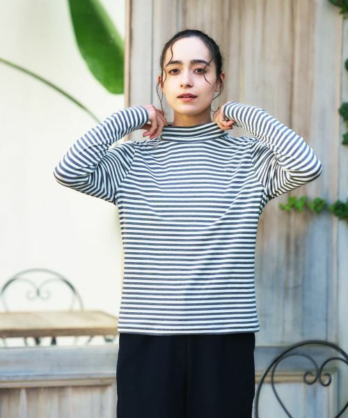 CARA O CRUZ / キャラ・オ・クルス カットソー | ハイネックボーダーカットソー【CoC by CARA O CRUZ】 | 詳細10