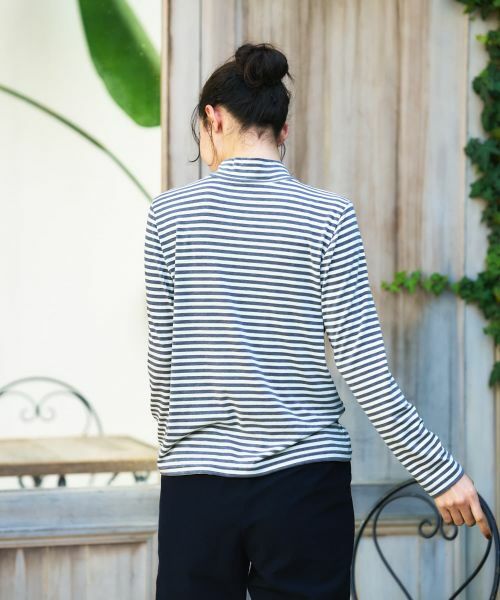 CARA O CRUZ / キャラ・オ・クルス カットソー | ハイネックボーダーカットソー【CoC by CARA O CRUZ】 | 詳細13