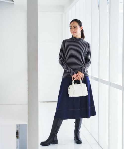 CARA O CRUZ / キャラ・オ・クルス カットソー | ハイネックボーダーカットソー【CoC by CARA O CRUZ】 | 詳細16