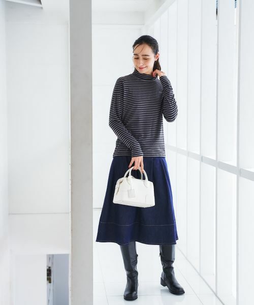 CARA O CRUZ / キャラ・オ・クルス カットソー | ハイネックボーダーカットソー【CoC by CARA O CRUZ】 | 詳細17