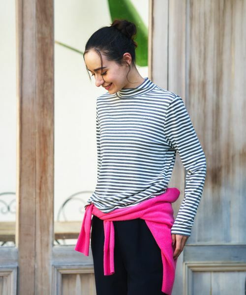 CARA O CRUZ / キャラ・オ・クルス カットソー | ハイネックボーダーカットソー【CoC by CARA O CRUZ】 | 詳細3