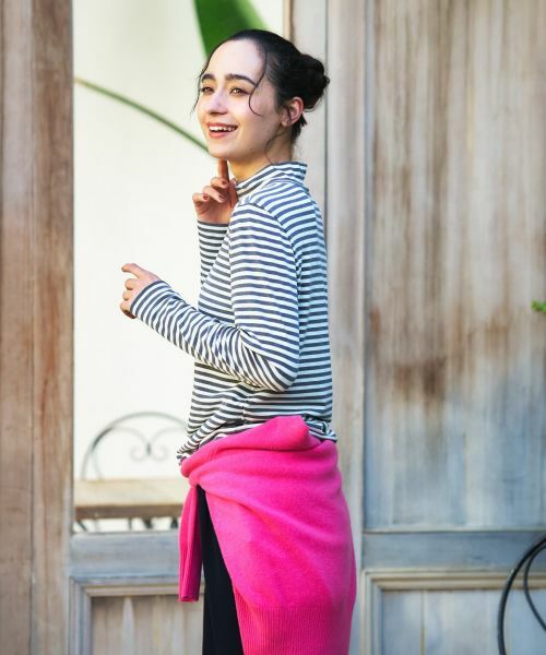 CARA O CRUZ / キャラ・オ・クルス カットソー | ハイネックボーダーカットソー【CoC by CARA O CRUZ】 | 詳細4