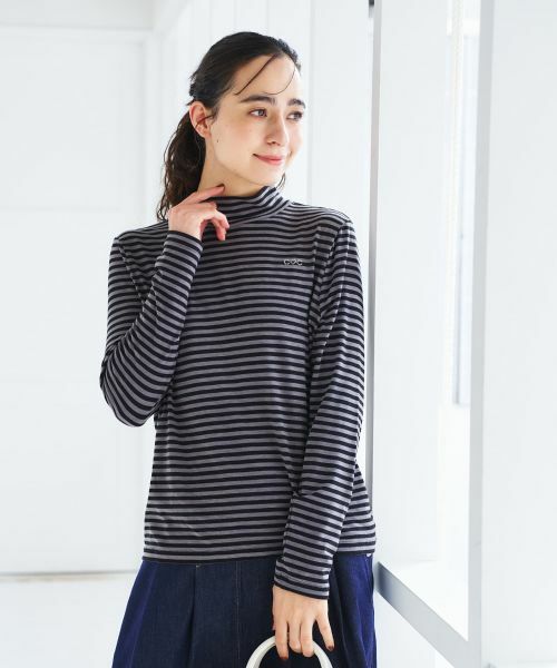 CARA O CRUZ / キャラ・オ・クルス カットソー | ハイネックボーダーカットソー【CoC by CARA O CRUZ】 | 詳細6