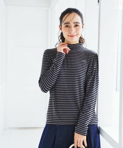 CARA O CRUZ / キャラ・オ・クルス カットソー | ハイネックボーダーカットソー【CoC by CARA O CRUZ】 | 詳細7