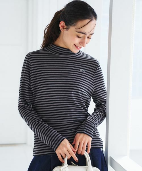 CARA O CRUZ / キャラ・オ・クルス カットソー | ハイネックボーダーカットソー【CoC by CARA O CRUZ】 | 詳細9