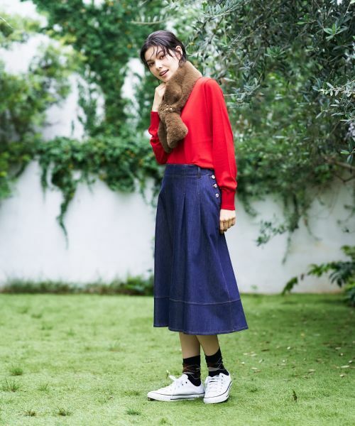 CARA O CRUZ / キャラ・オ・クルス マフラー・ショール・スヌード・ストール | ビジュー付き フェイクファーストール | 詳細10