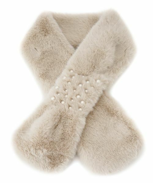 CARA O CRUZ / キャラ・オ・クルス マフラー・ショール・スヌード・ストール | ビジュー付き フェイクファーストール | 詳細11