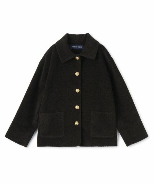 CARA O CRUZ / キャラ・オ・クルス その他アウター | ステンカラーショートコート(ダークブラウン系)