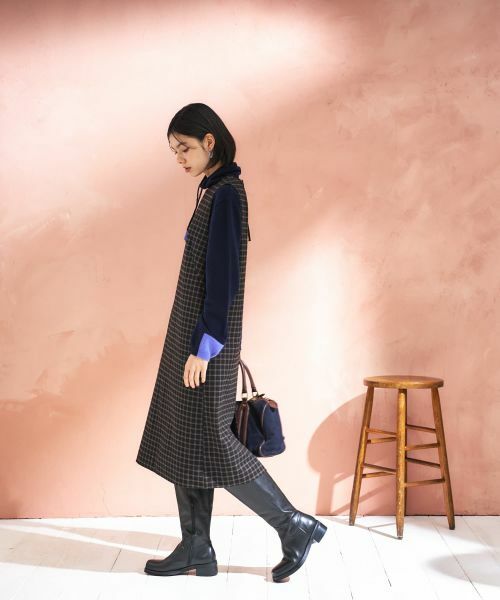 CARA O CRUZ / キャラ・オ・クルス ロング・マキシ丈ワンピース | チェック柄ジャンパースカート | 詳細18