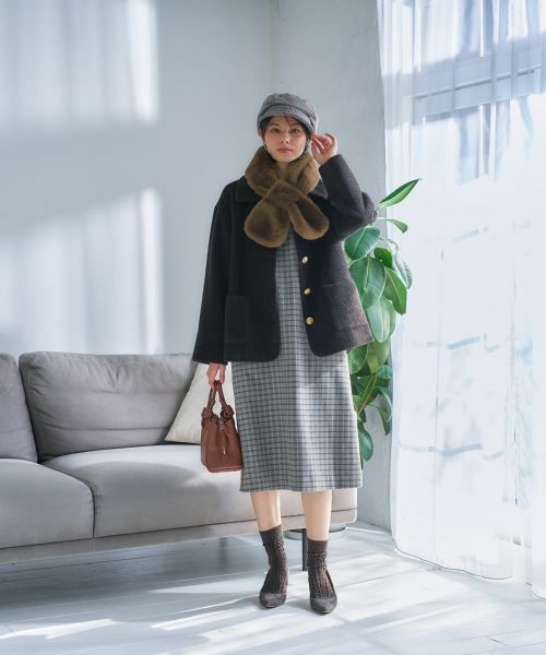 CARA O CRUZ / キャラ・オ・クルス ロング・マキシ丈ワンピース | チェック柄ジャンパースカート | 詳細20