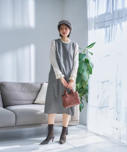 CARA O CRUZ / キャラ・オ・クルス ロング・マキシ丈ワンピース | チェック柄ジャンパースカート | 詳細23