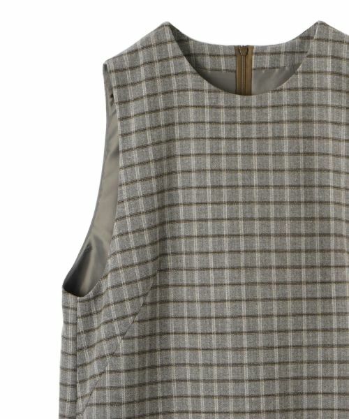 CARA O CRUZ / キャラ・オ・クルス ロング・マキシ丈ワンピース | チェック柄ジャンパースカート | 詳細4