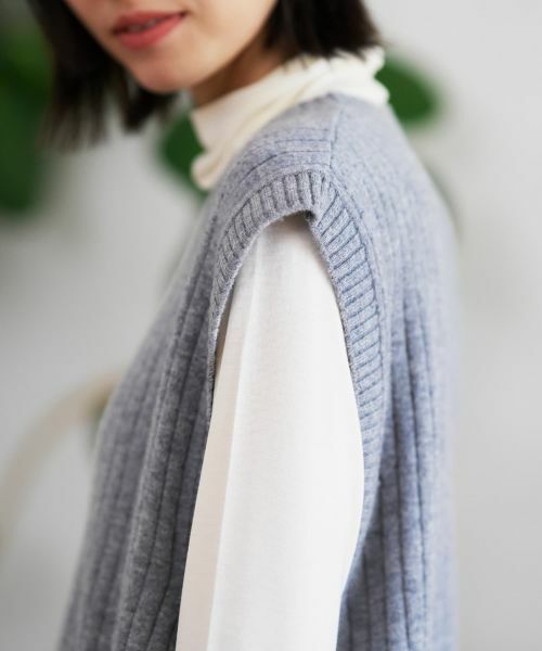 CARA O CRUZ / キャラ・オ・クルス テーラードジャケット | 【重ね着を楽しむ】リブニットベスト | 詳細29