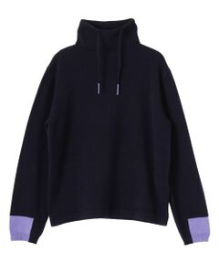 CARA O CRUZ / キャラ・オ・クルス ニット・セーター | 襟ドロストの配色袖ニット