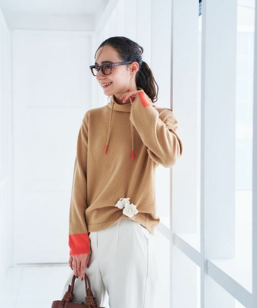 CARA O CRUZ / キャラ・オ・クルス ニット・セーター | 襟ドロストの配色袖ニット | 詳細1