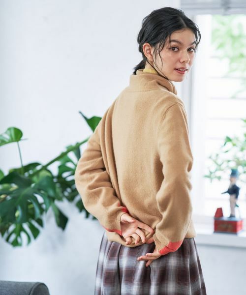 CARA O CRUZ / キャラ・オ・クルス ニット・セーター | 襟ドロストの配色袖ニット | 詳細11