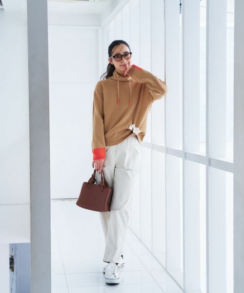 CARA O CRUZ / キャラ・オ・クルス ニット・セーター | 襟ドロストの配色袖ニット | 詳細12