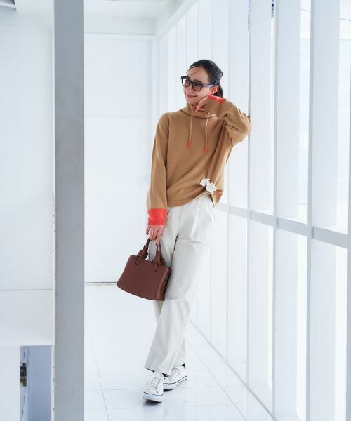 CARA O CRUZ / キャラ・オ・クルス ニット・セーター | 襟ドロストの配色袖ニット | 詳細14