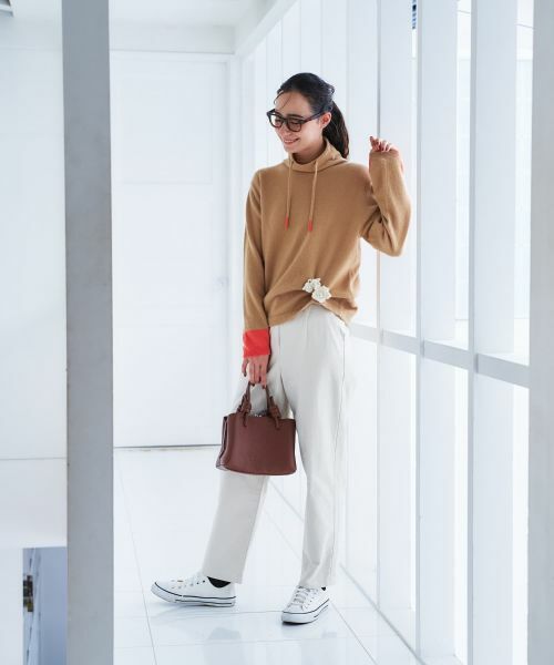 CARA O CRUZ / キャラ・オ・クルス ニット・セーター | 襟ドロストの配色袖ニット | 詳細15