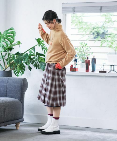 CARA O CRUZ / キャラ・オ・クルス ニット・セーター | 襟ドロストの配色袖ニット | 詳細20