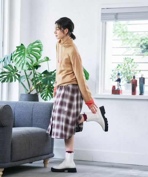 CARA O CRUZ / キャラ・オ・クルス ニット・セーター | 襟ドロストの配色袖ニット | 詳細21