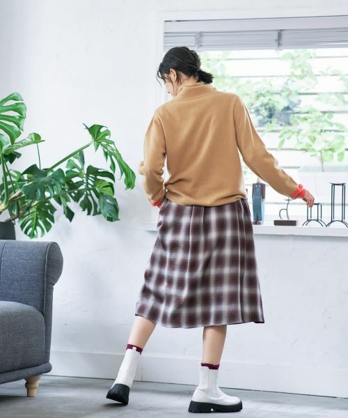 CARA O CRUZ / キャラ・オ・クルス ニット・セーター | 襟ドロストの配色袖ニット | 詳細22