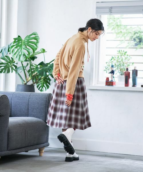 CARA O CRUZ / キャラ・オ・クルス ニット・セーター | 襟ドロストの配色袖ニット | 詳細23