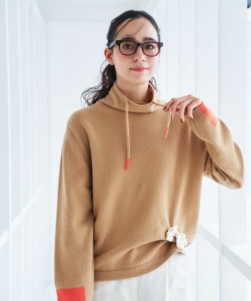 CARA O CRUZ / キャラ・オ・クルス ニット・セーター | 襟ドロストの配色袖ニット | 詳細3